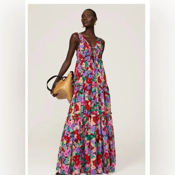 NICHOLAS MYLA SILK-BLEND MAXI DRESS NWT - Picture 3 of 4